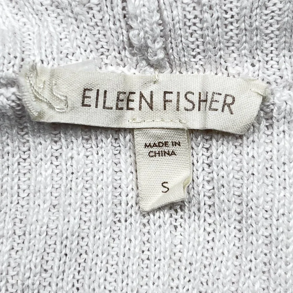 Eileen Fisher Linen Ribbed Knit Shawl V-Neck Pullover Sweater Vest Size S - Picture 8 of 10